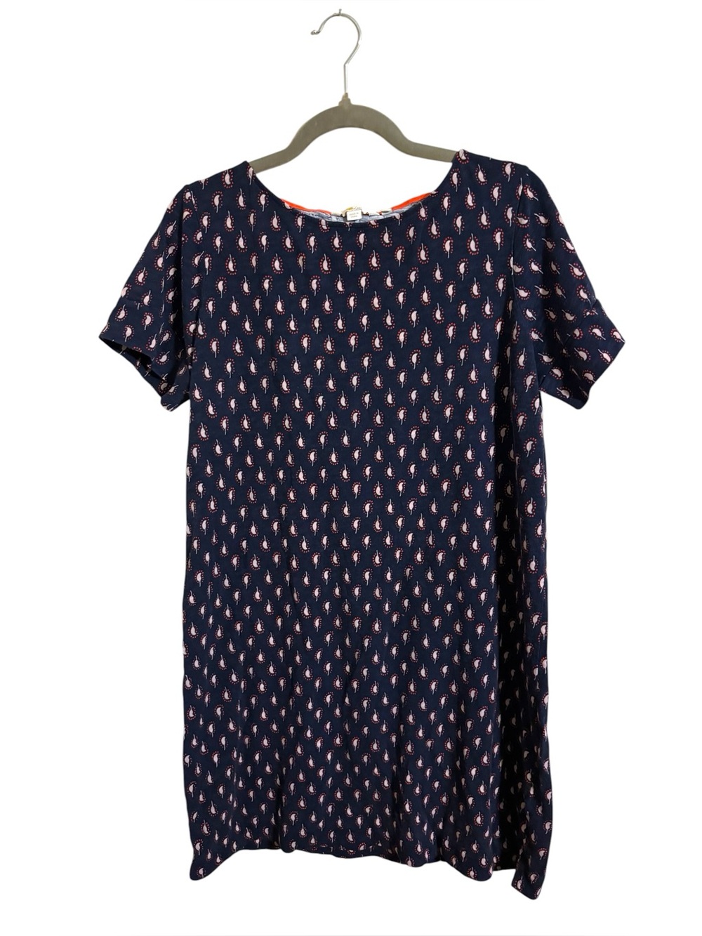 Boden Darcey Blue Paisley‎ Shift Shirt Dress Size 14 Long